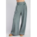 Mineral washed terry knit pants