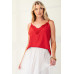 Laced textured poly woven camisole