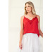 Laced textured poly woven camisole