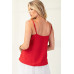 Laced textured poly woven camisole