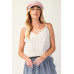 Laced textured poly woven camisole