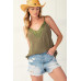 Laced textured poly woven camisole