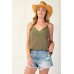 Laced textured poly woven camisole
