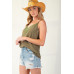 Laced textured poly woven camisole