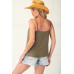 Laced textured poly woven camisole