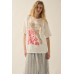 Duo flowers vintage-wash oversized graphic tee