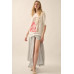 Duo flowers vintage-wash oversized graphic tee