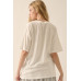 Duo flowers vintage-wash oversized graphic tee