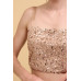 Floral sequins straight neck crop top