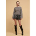 Striped sequins high waist shorts