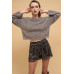 Striped sequins high waist shorts