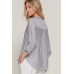 Long Slv Split Round Neck Stripe Woven Shirt