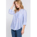 Long Slv Split Round Neck Stripe Woven Shirt