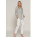 Long Slv Split Round Neck Stripe Woven Shirt