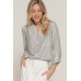 Long Slv Split Round Neck Stripe Woven Shirt