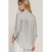 Long Slv Split Round Neck Stripe Woven Shirt