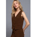 V-neckline W/front Button Closure Vest