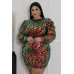 Non-stretch Round Neckline Dress