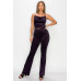 Glittery Flare High-rise Elastic Pants