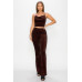 Glittery Flare High-rise Elastic Pants