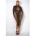 High-rise Banded Leopard Midi Skirt
