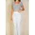 High Waist Stretch Crepe Flare Pants