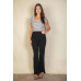 High Waist Stretch Crepe Flare Pants