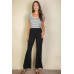 High Waist Stretch Crepe Flare Pants