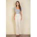 High Waist Stretch Crepe Flare Pants