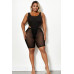 Plus Size Mesh Biker Shorts