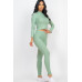 Ribbed Mock Neck Long Sleeve Top & Leggings Set