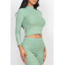Ribbed Mock Neck Long Sleeve Top & Leggings Set
