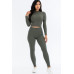 Ribbed Mock Neck Long Sleeve Top & Leggings Set