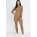 Ribbed Mock Neck Long Sleeve Top & Leggings Set