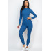 Ribbed Mock Neck Long Sleeve Top & Leggings Set