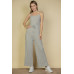 Sweater-knit Fuzzy Frenchy Tie Front Cami Jumpsuit