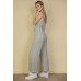 Sweater-knit Fuzzy Frenchy Tie Front Cami Jumpsuit