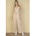 Sweater-knit Fuzzy Frenchy Tie Front Cami Jumpsuit