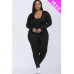 Plus Size Scoop Neck Long Sleeve Bodycon Jumpsuit