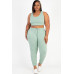 Plus Size French Terry Cropped Tank Top & Joggers Set