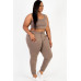 Plus Size French Terry Cropped Tank Top & Joggers Set