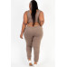 Plus Size French Terry Cropped Tank Top & Joggers Set