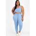 Plus Size French Terry Cropped Tank Top & Joggers Set