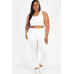 Plus Size French Terry Cropped Tank Top & Joggers Set