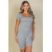 Short Sleeve Scoop Neck Bodycon Romper