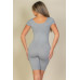 Short Sleeve Scoop Neck Bodycon Romper