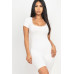Short Sleeve Scoop Neck Bodycon Romper