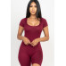 Short Sleeve Scoop Neck Bodycon Romper