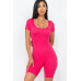Short Sleeve Scoop Neck Bodycon Romper