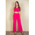 Solid Tank Top & Wide Leg Pants
